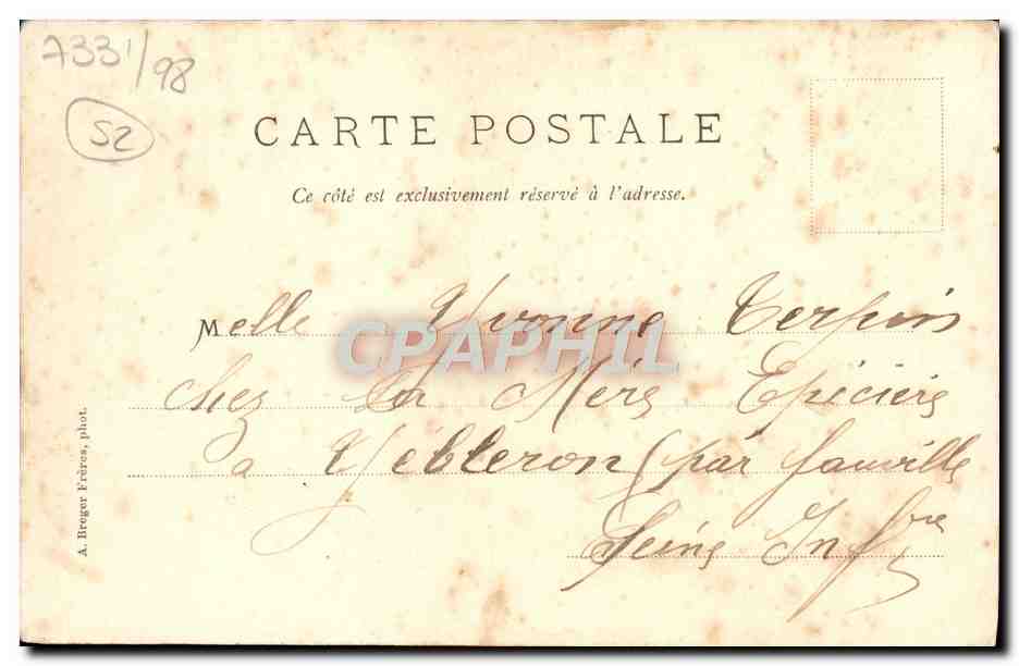 CPA Joinville Chateau Du Grand Jardin — Rückseite