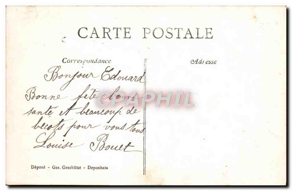 Junge Frau mit zwei Rosensträußen — AACS 523 — République Française — Rückseite
