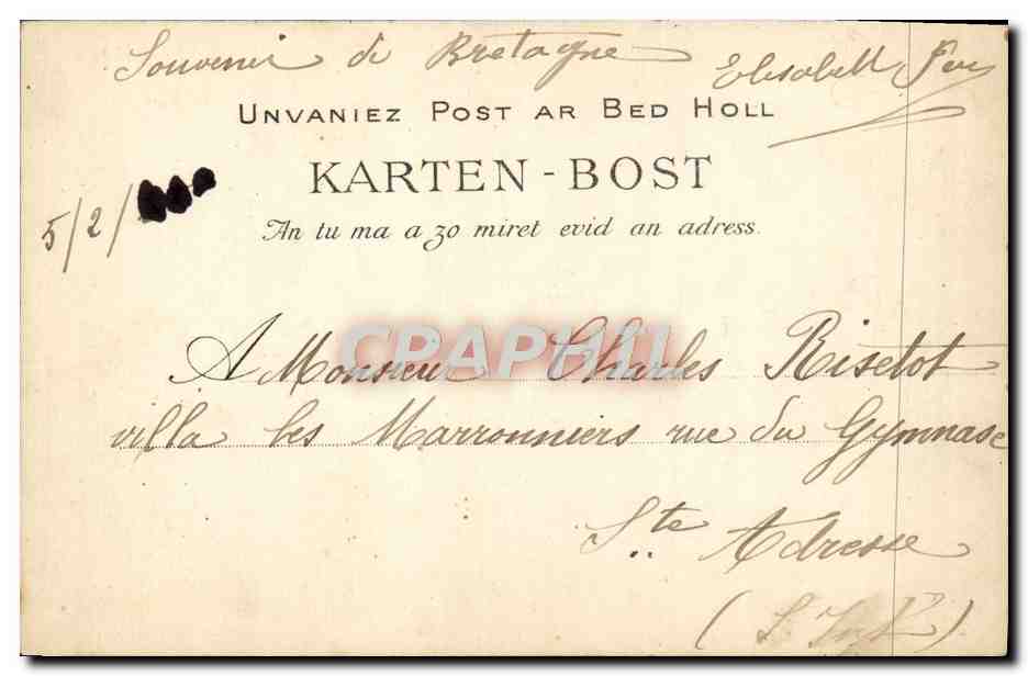 Chez les Sabotiers en Bretagne — Cermango du Sabot à la tarière — Éditeur : Collection Vol. 1488, Nantes — Rückseite