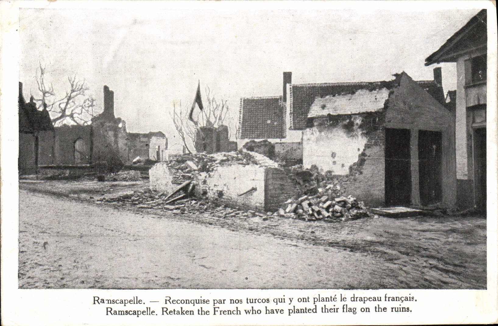 Ramscapele — Reconquise par nos turcos qui ont planté le drapeau français — R.P. B. Éditeur 1908