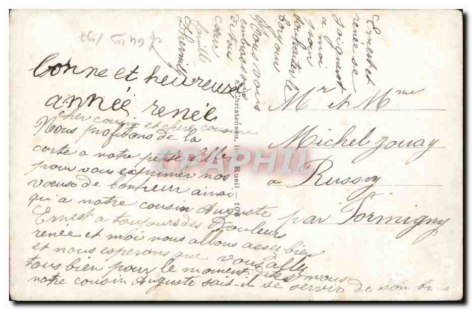 CPA Bonne Annee Enfant Fer a cheval — Rückseite