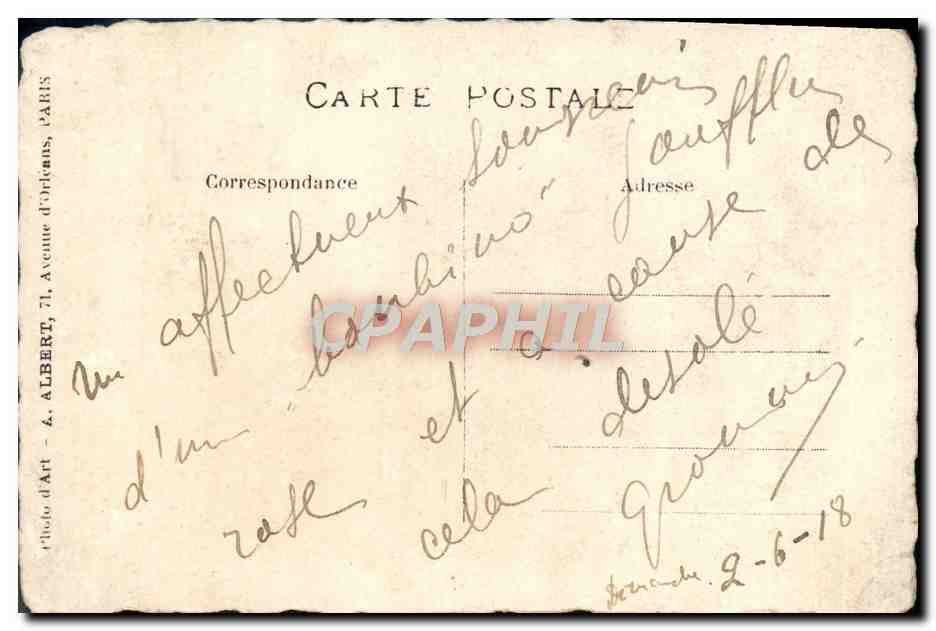 CARTE PHOTO Femme — Rückseite