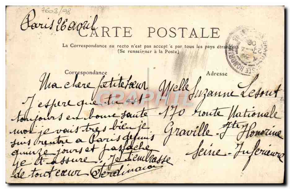 CPA Chateau De l'Orfraisiere — Verso