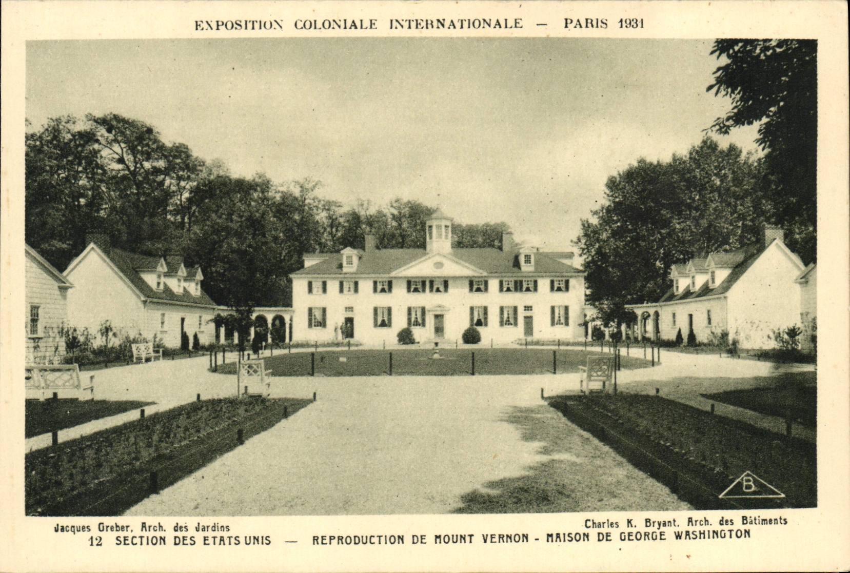 CPA Exposition Coloniale Internationale Paris Section Des Etats Unis Reproduction De Mount Vernon Maison De George