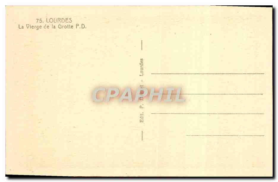 CPA Lourdes La Vierge de la Grotte — Verso