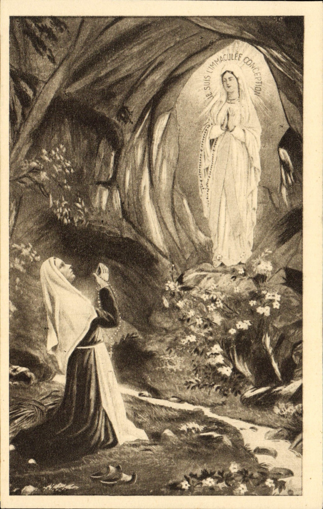 L'apparition de Notre-Dame de Lourdes — Lourdes — Éditeur P.D. n°76