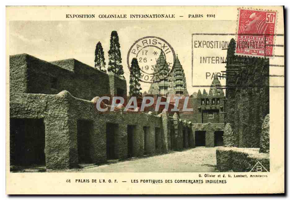 Palast der A.O.F. — Portale der einheimischen Händler — Internationale Kolonialausstellung — Paris 1931