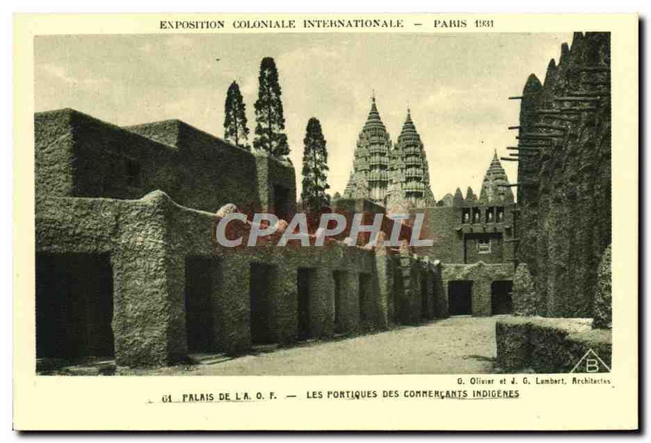 CPA Exposition Coloniale Internationale Paris 1931 Palais de l'AOF Les portiques des commercants indigenes