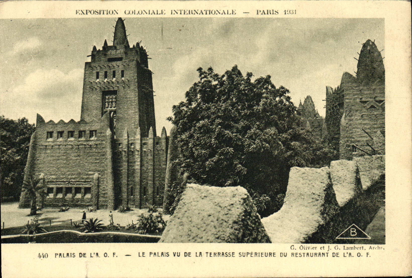 Palais de l'A.O.F. — Exposition Coloniale Internationale — Paris 1931 — G. Olivier et J. G. Lambert, Arché.