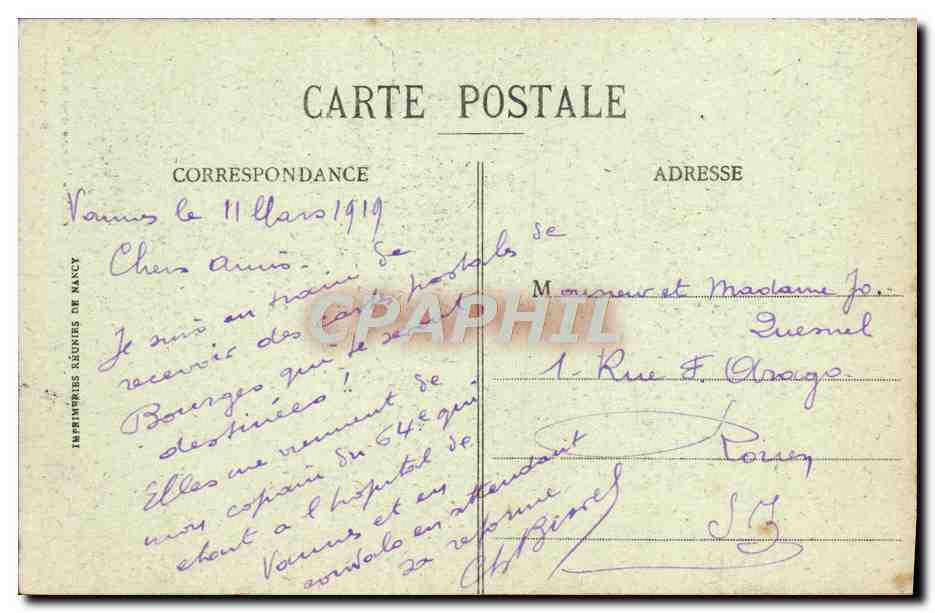 Un vieil homme versant du vin — Collection II. Laurent, Port-Louis — n° 3567 — Verso