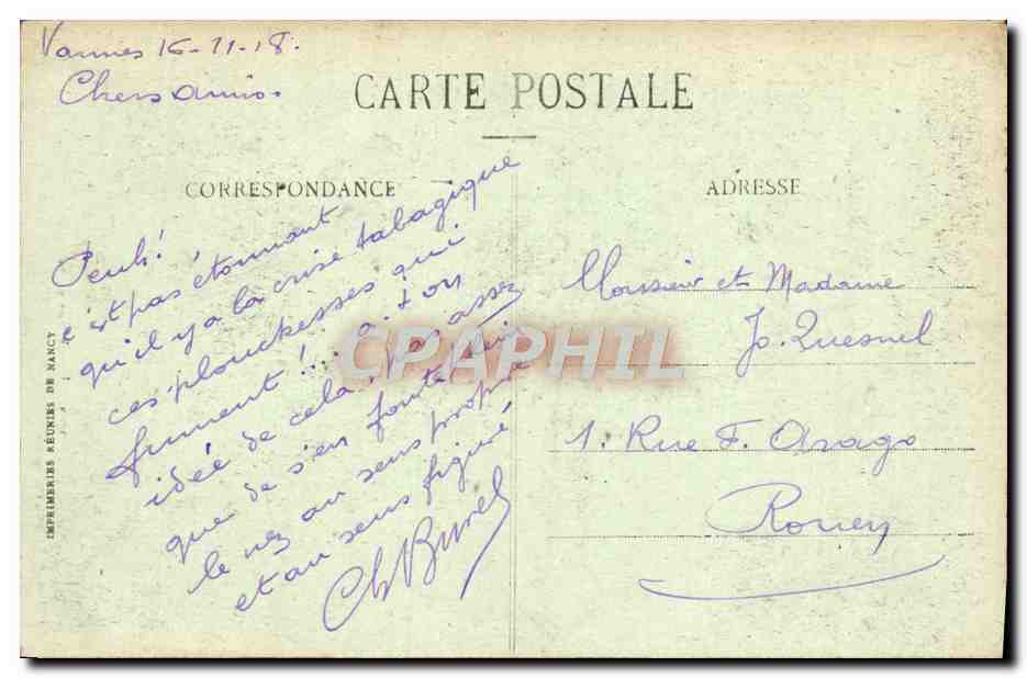 CPA Un Bonne Pipee Folklore Bretagne — Verso