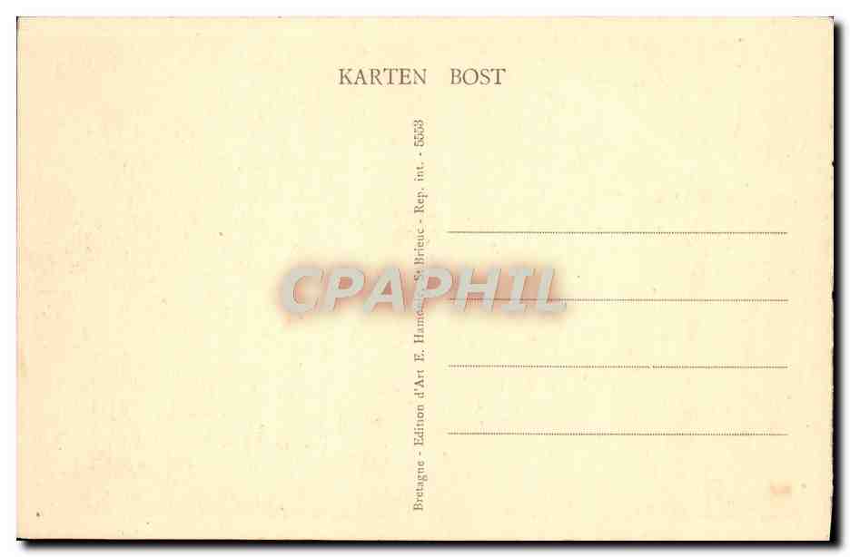 CPA Bretagne Cruel Embarras Sapristi D'Sapristi Folklore — Verso