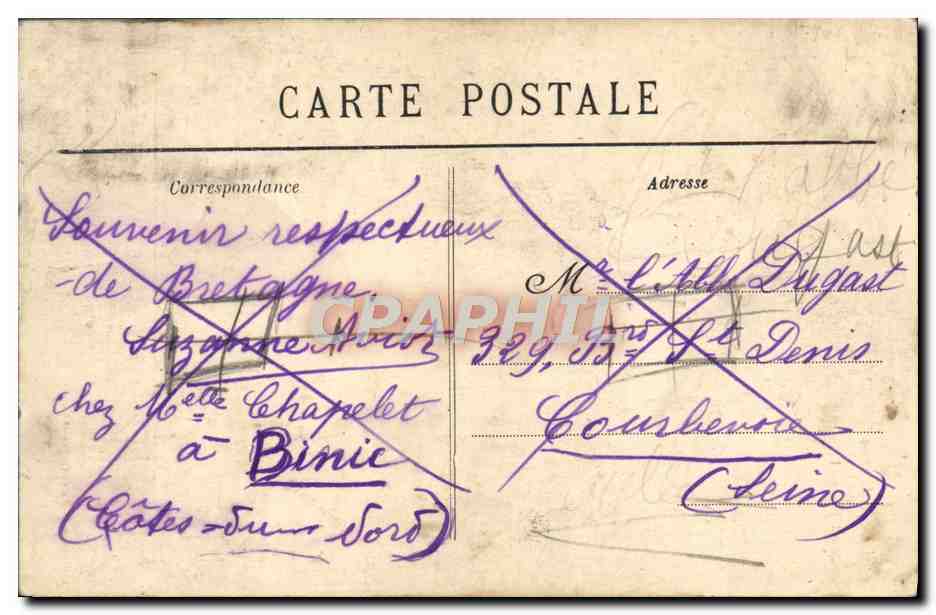 CPA En Bretagne Autour du lit clos Folklore — Verso