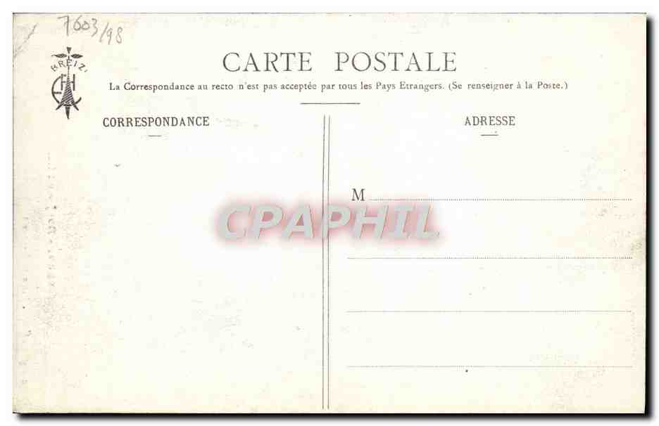 CPA Bretagne Bonjour Femme Folklore — Verso