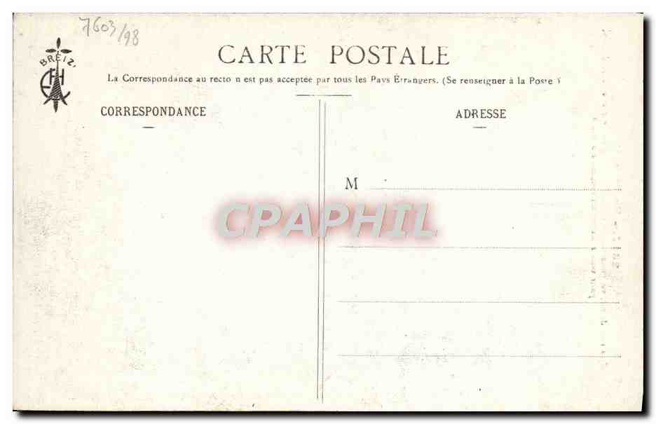 CPA Bretagne Un conseil Homme Folklore — Verso