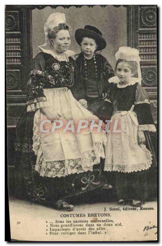CPA Costumes Bretons Folklore