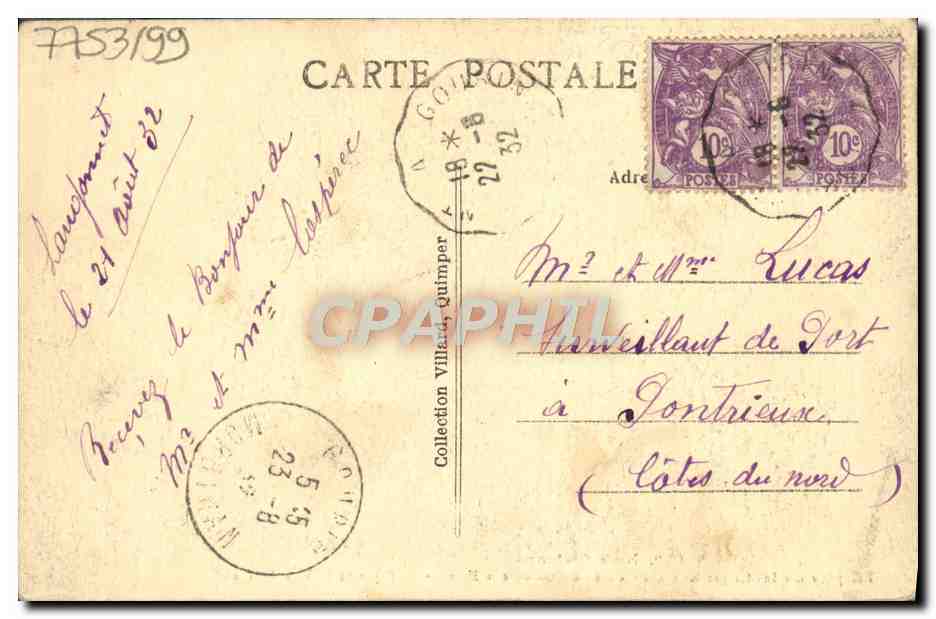 CPA Noce bretonne Folklore — Verso