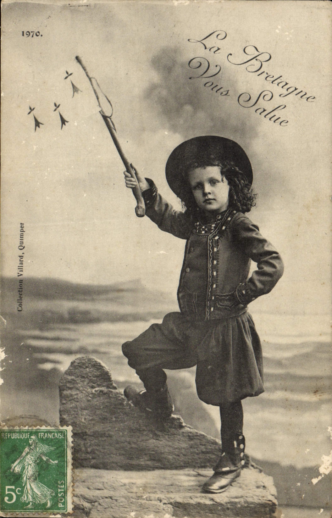 CPA La Bretagne Vous Salue Enfant Folklore