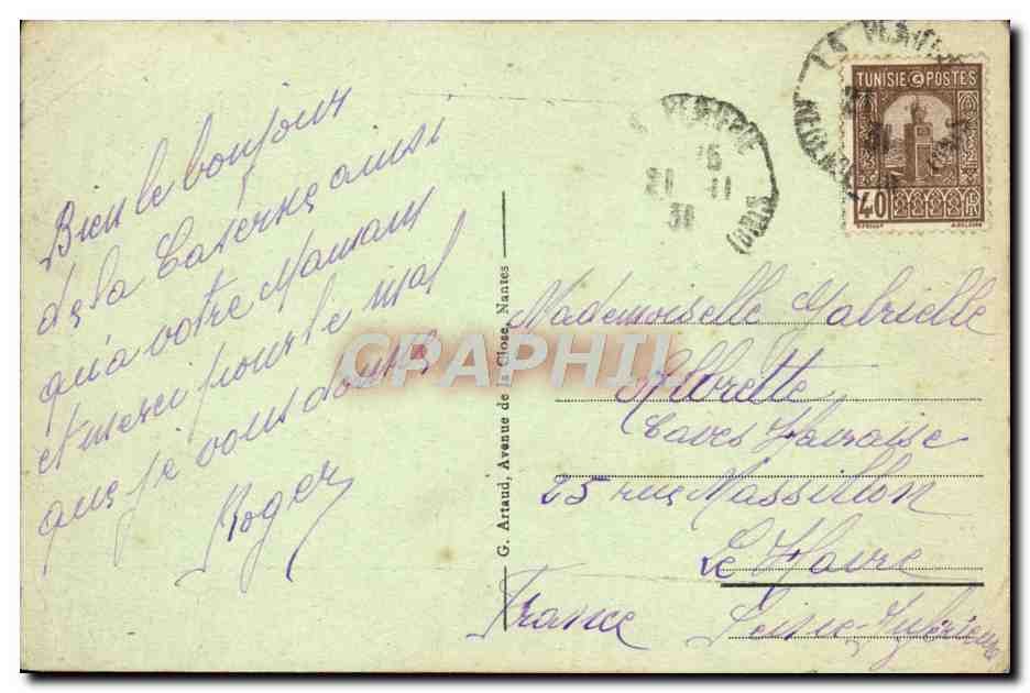 CPA Quatre Mats Dans la Tempete — Verso