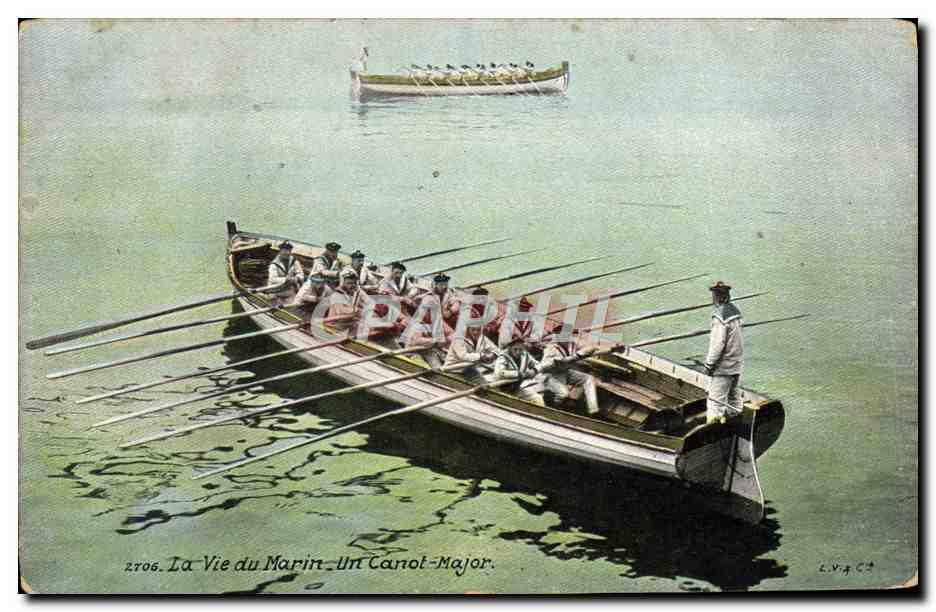 CPA Bateau La vie de marin Un canot major 