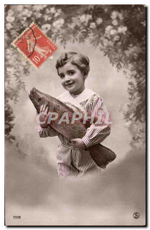 CPA Fantaisie Enfant Poisson