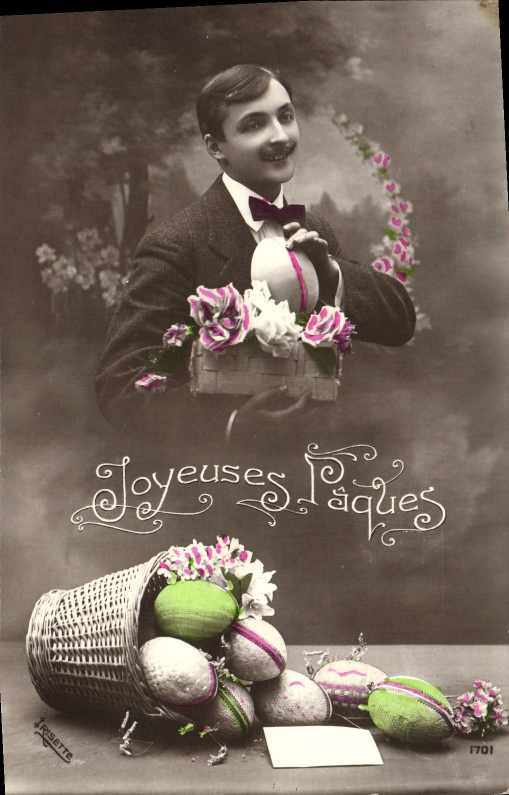 CPA Fantaisie homme Oeufs Paques