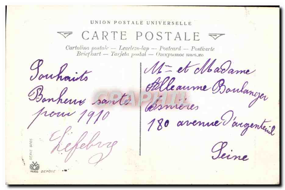 CPA Fantaisie Heureuse annee Bateau  — Rückseite
