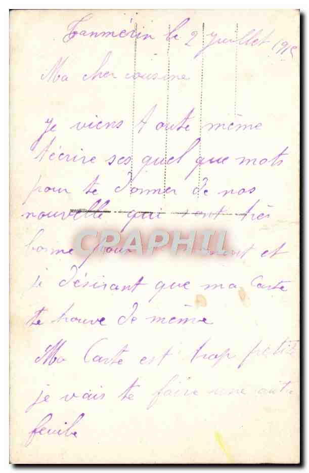 CPA Fantaisie Homme Bateau Marine Francaise — Verso