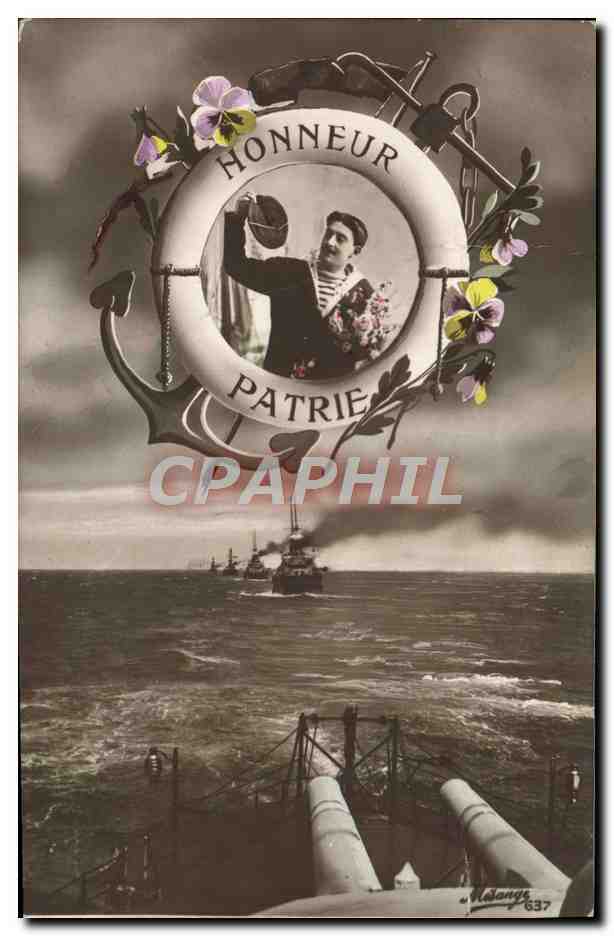 CPA Fantaisie Homme Marine Bateaux 