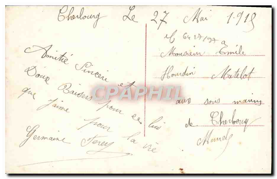CPA Fantaisie Femme Marin — Verso