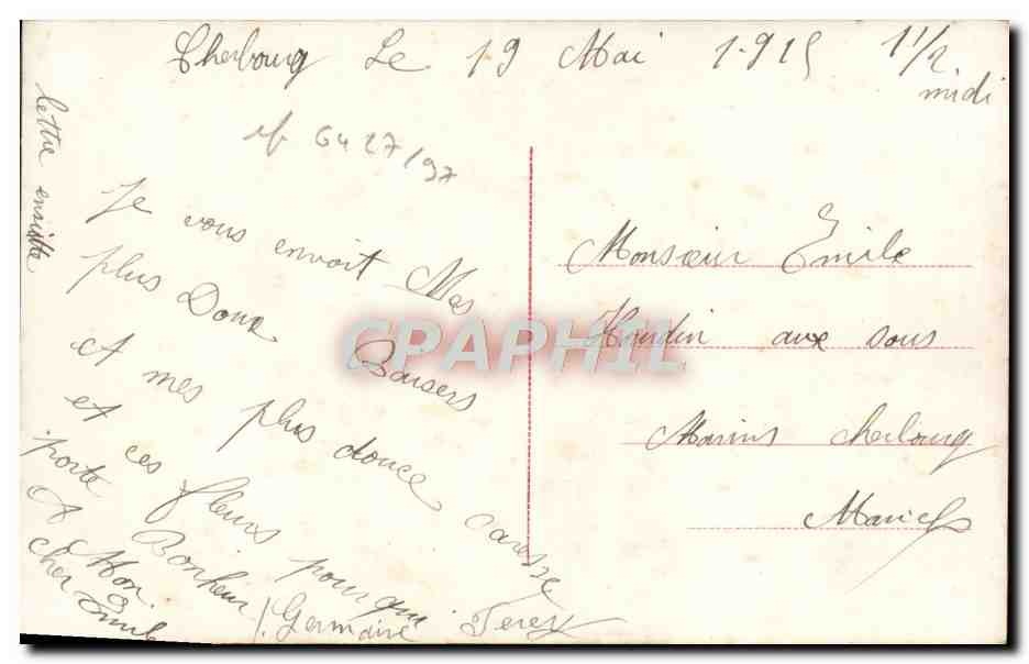 Marin et jeune femme devant un monument — Éditeur EURIA n°335 — Verso