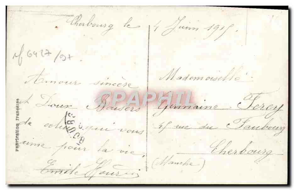Visión del Marin - Poema amoroso - Editor no identificado — Reverso