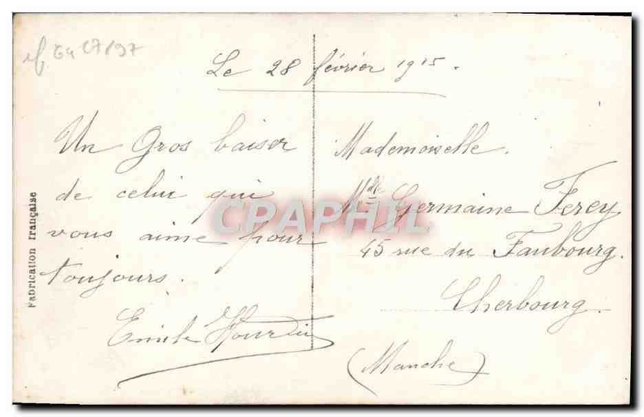 CPA Fantaisie Femme Marin — Verso