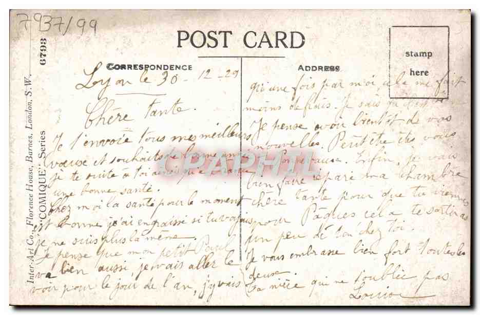 CPA Fantaisie Enfant — Verso