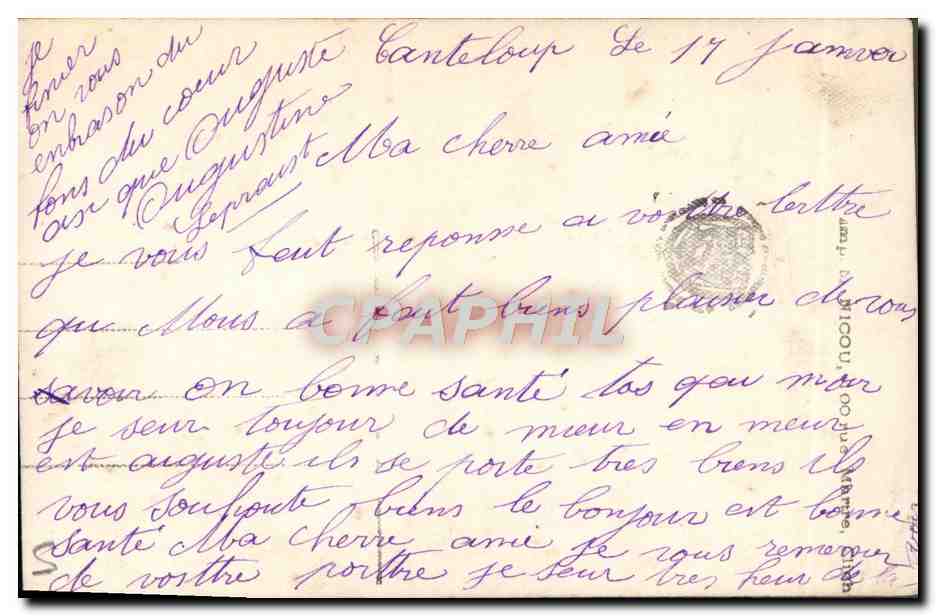 CPA Fantaisie Fleurs Soldat Poilu — Verso