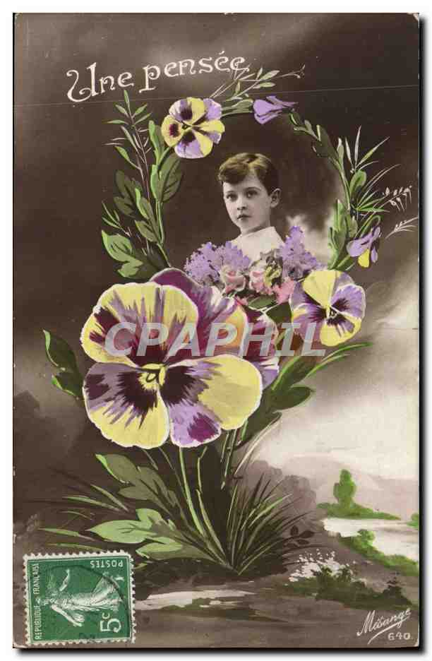 CPA Fantaisie Fleurs Enfant