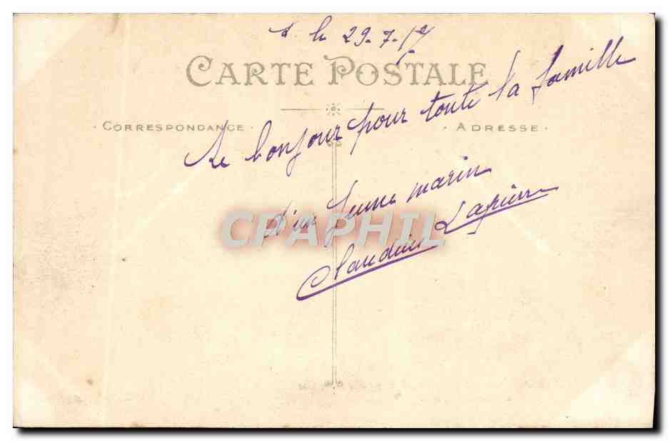 CPA Sur les bords de l'ocean LFemme — Verso