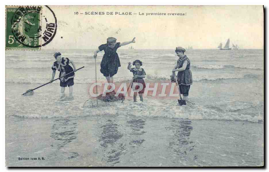 Scènes de plage — La première crevette! — Edition Luxe A. B.