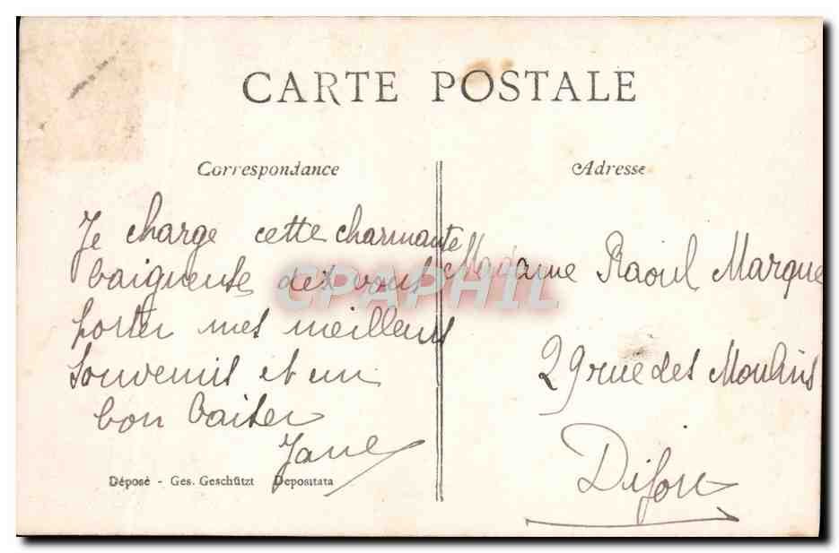 Fuyant le casino, les concerts et les fêtes — Je m'adonne avec joie à la pêche aux crevettes — A.J.S. — n° 411 — Rückseite