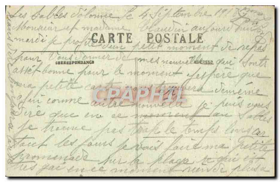 Baignéaise Sablaise — femme en tenue de bain sur rochers — éditeur : Collection Albert-Antoine, Sablais-d'Quinorm — Reverso