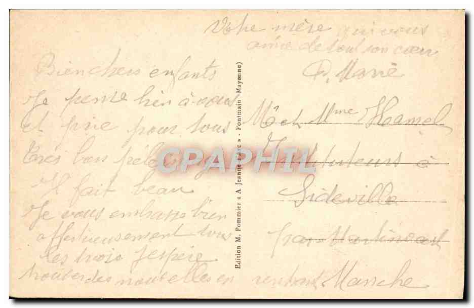 CPA Pontmain La Vierge de L'Apparition La basilique — Rückseite