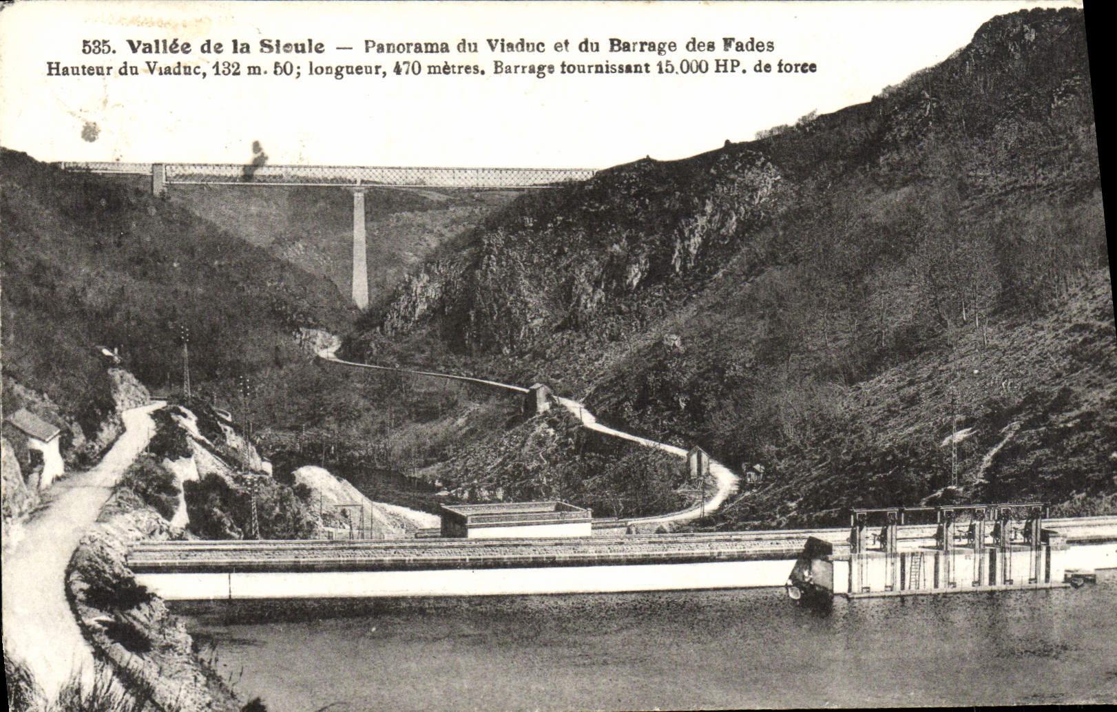 CPA Vallee de la Sioule Panorama du Viaduc et du Barrage des Fades 