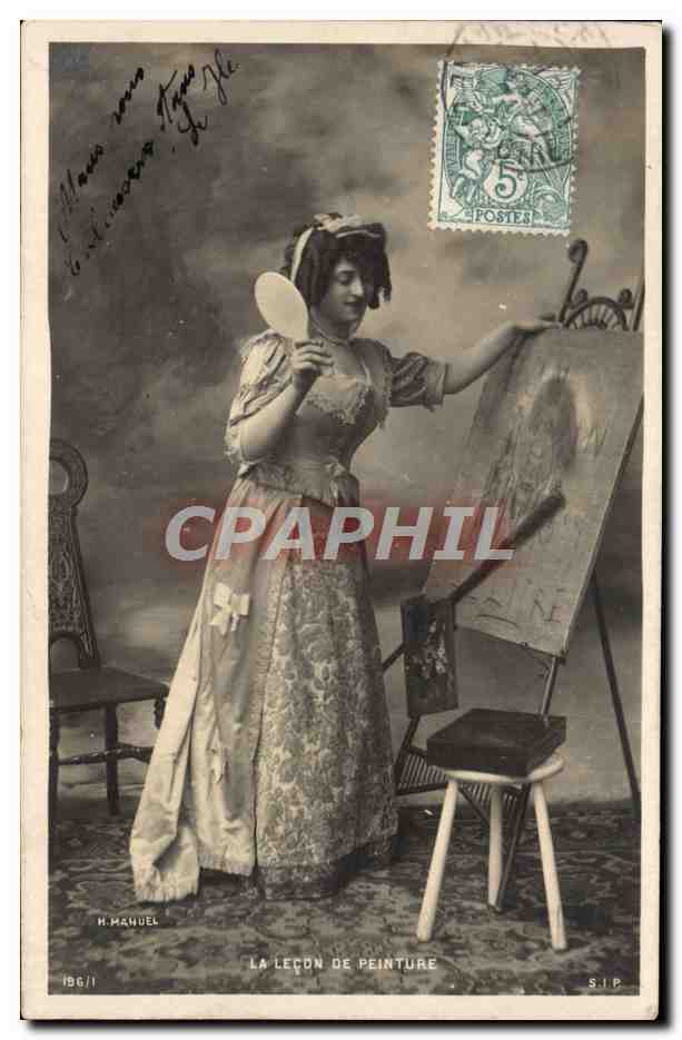 La leçon de peinture — H. Manuel, série S.I.P. n° 186/1