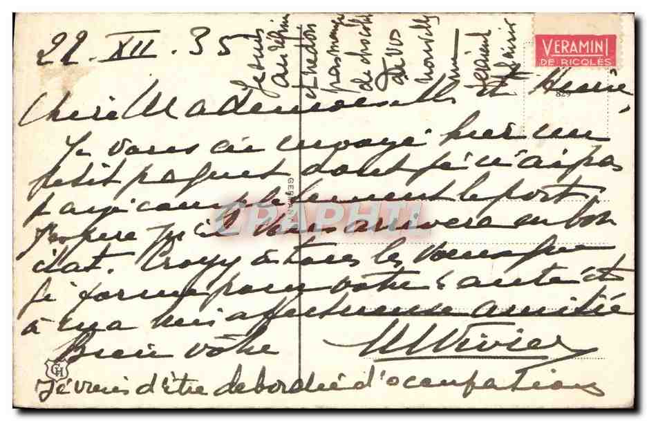 CPA Fantaisie Fleur Rose Bonne Annee — Verso