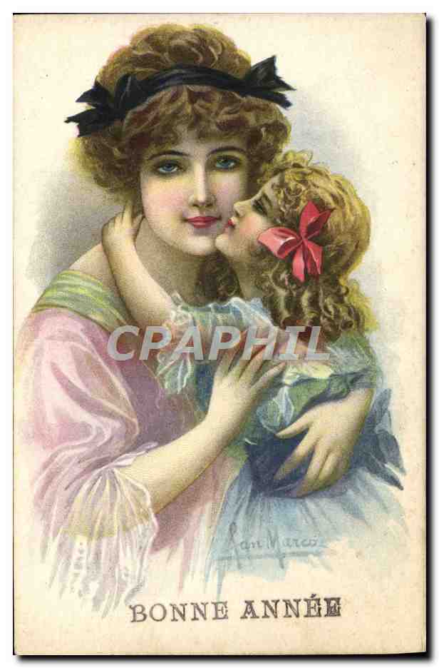 Femme et enfant — Bonne Année — San Marcos