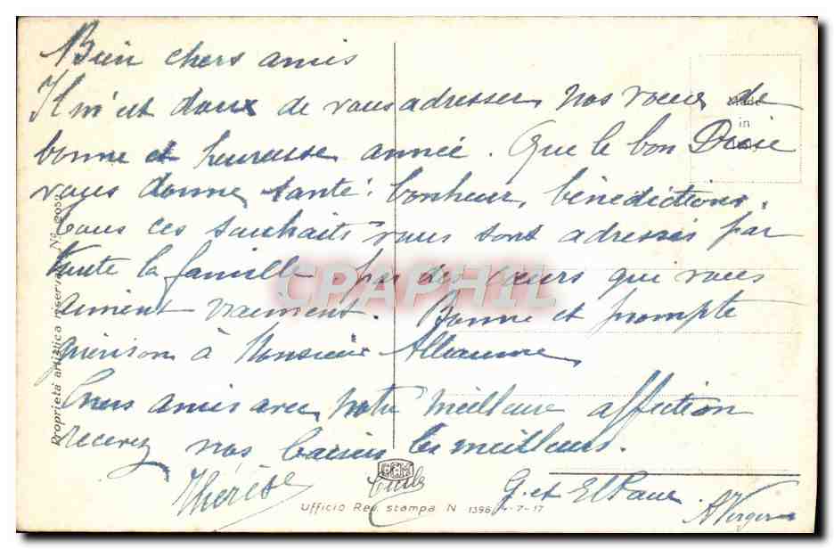 Femme et enfant — Bonne Année — San Marcos — Verso