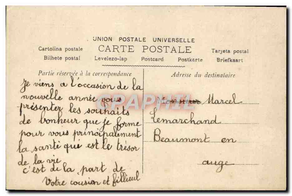 CPA Fantaisie Enfant Bonne Annee — Verso