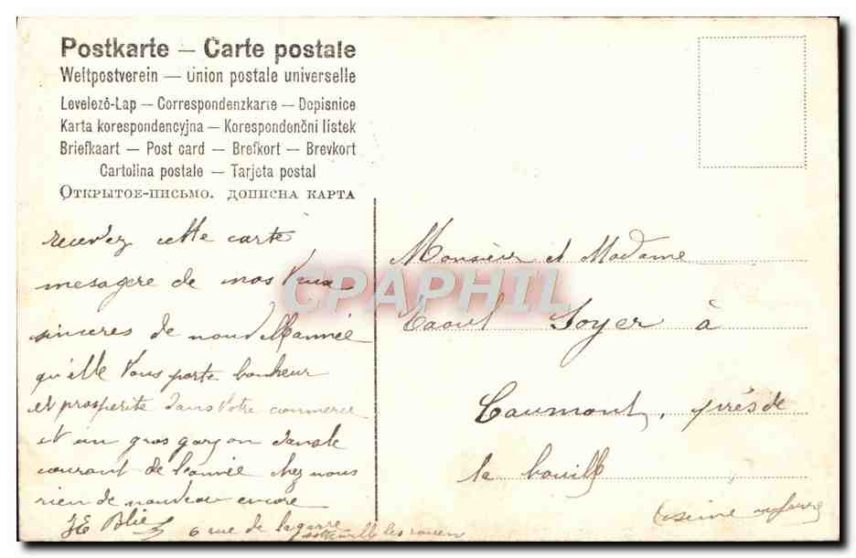 CPA Fantaisie Femme Enfants Bataille de boules de neige — Rückseite