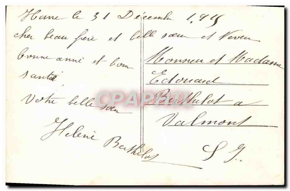 CPA Fantaisie Fleurs Fer a cheval — Verso