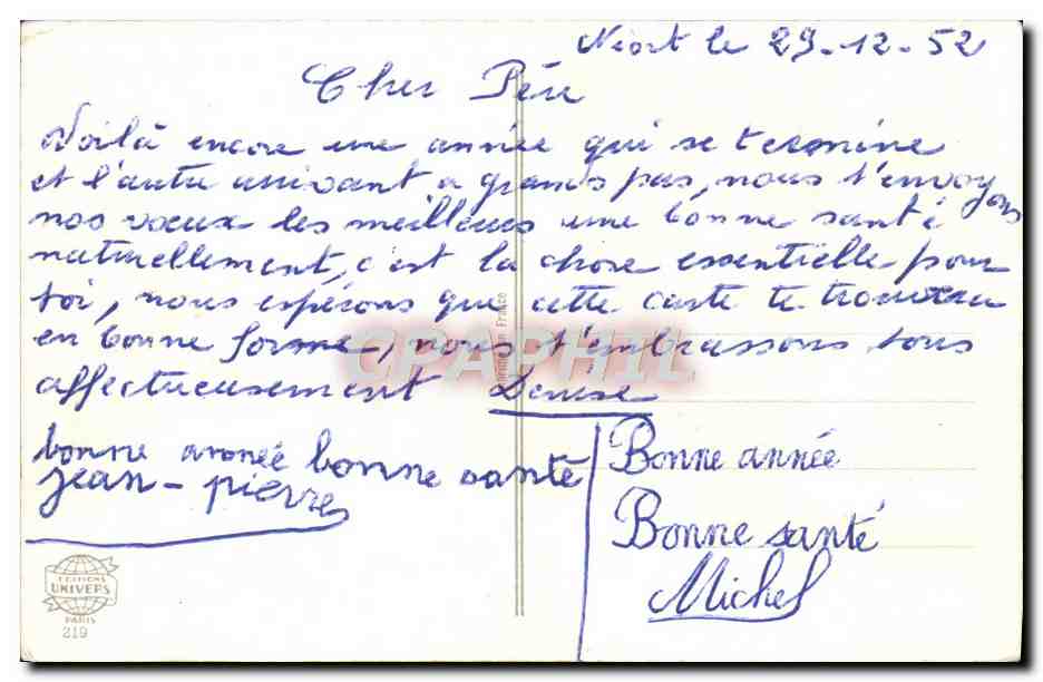 CPA Fantaisie Bonne annee — Rückseite